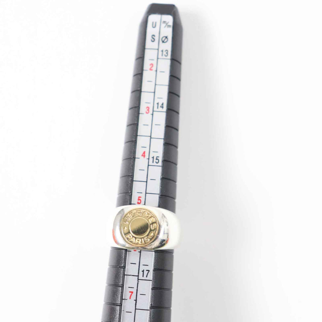 HERMES Ring Main: SV925, Part: 750 Silver gold Seriering Women 51 Used Authentic