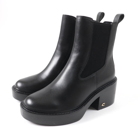 COACH boots CK429 Main: Leather black Kinsley Booties Women 36.5 Used Authentic