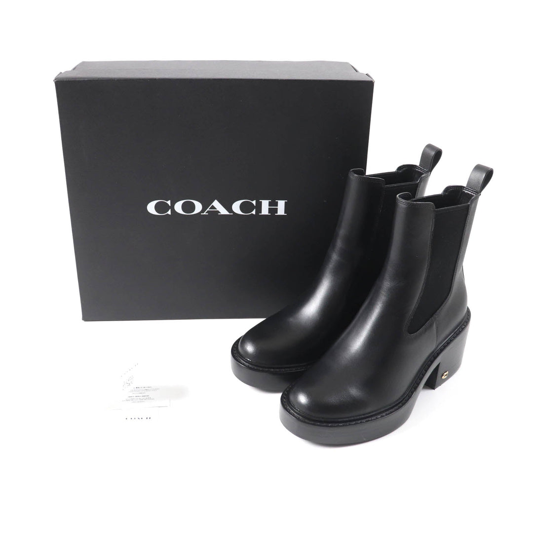 COACH boots CK429 Main: Leather black Kinsley Booties Women 36.5 Used Authentic