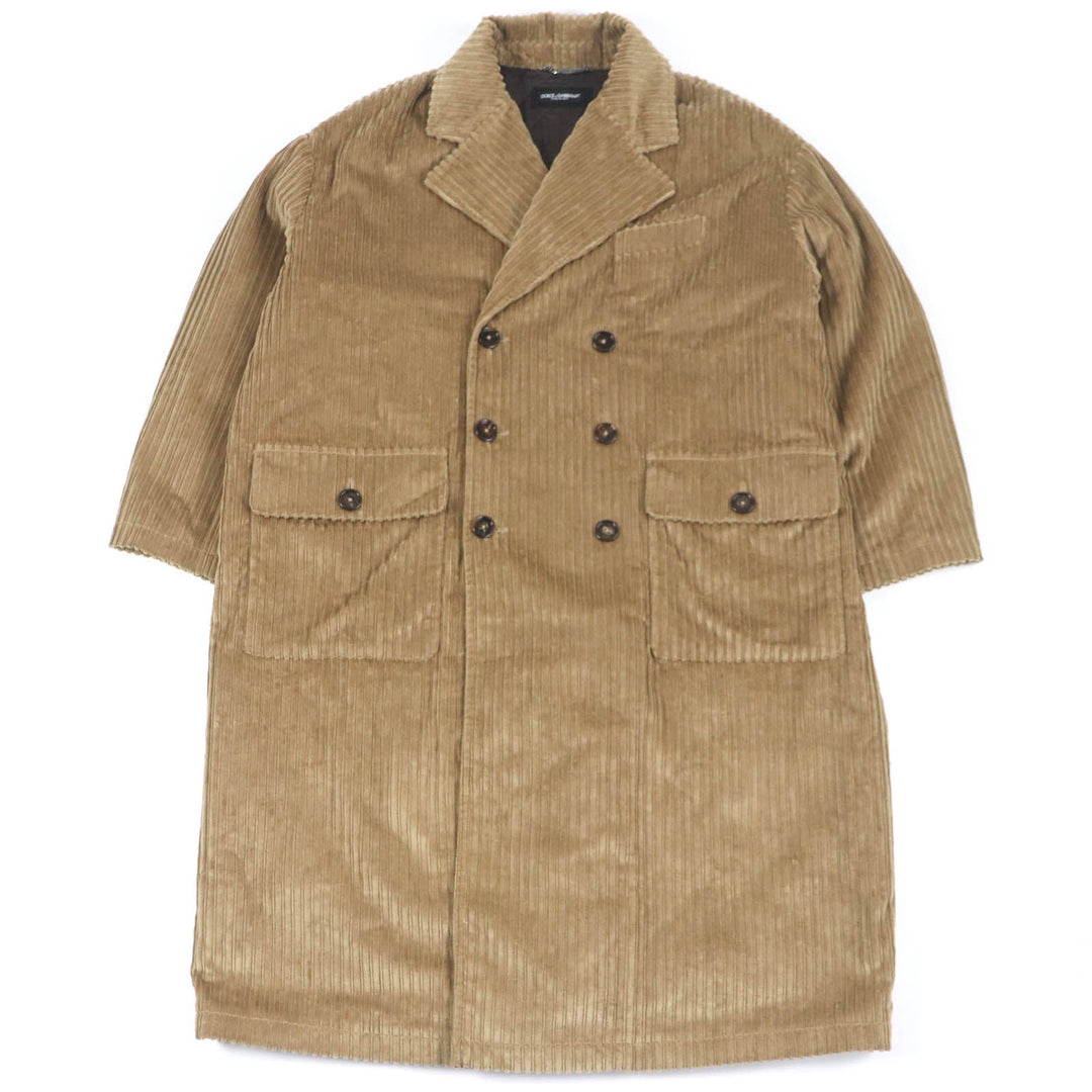 DOLCE&GABBANA Chester coat G025TT Outer: 100% cotton, Lining: 100% rayon, Filling: 100% polyester Brown mens 46 Used Authentic
