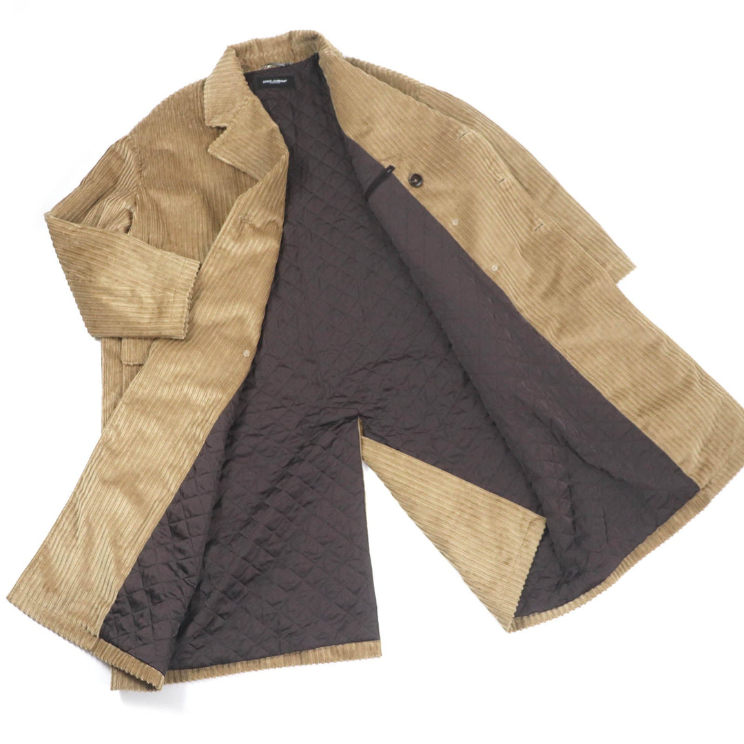 DOLCE&GABBANA Chester coat G025TT Outer: 100% cotton, Lining: 100% rayon, Filling: 100% polyester Brown mens 46 Used Authentic