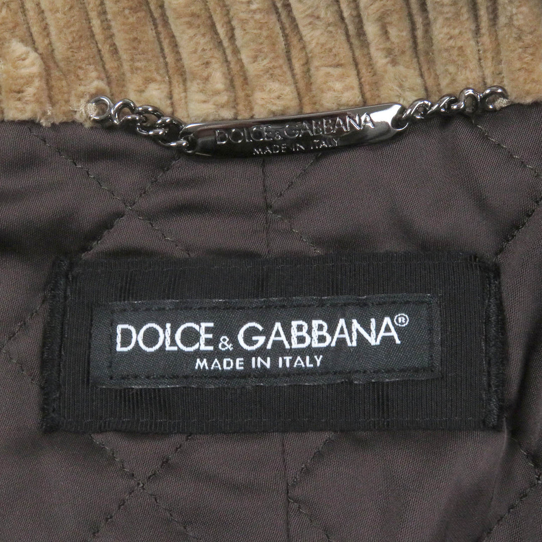 DOLCE&GABBANA Chester coat G025TT Outer: 100% cotton, Lining: 100% rayon, Filling: 100% polyester Brown mens 46 Used Authentic