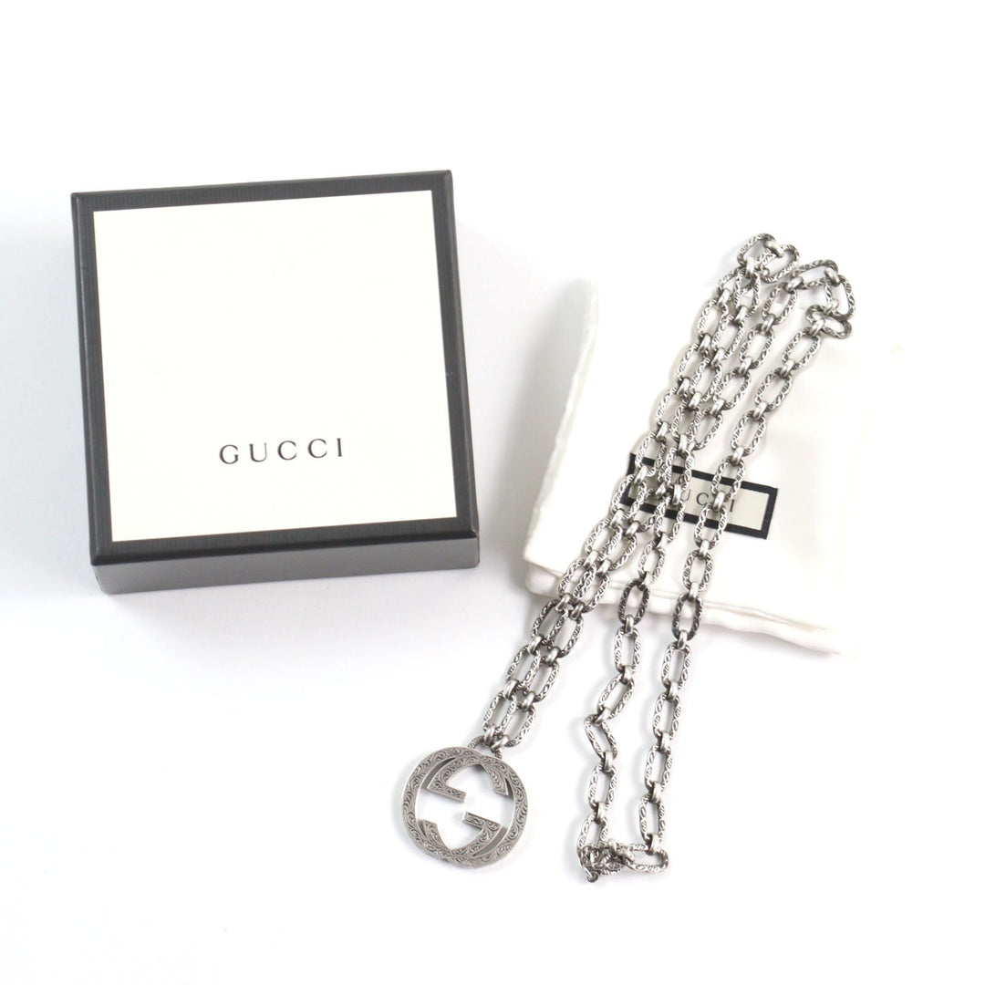 GUCCI Necklace 524890 Main: AG925 Silver mens Used Authentic