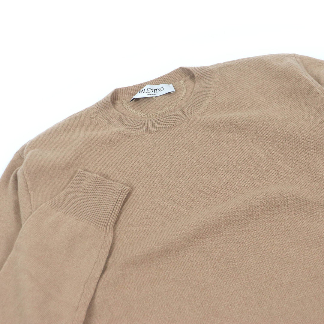 VALENTINO sweater Main: 100% cashmere beige mens M Used Authentic