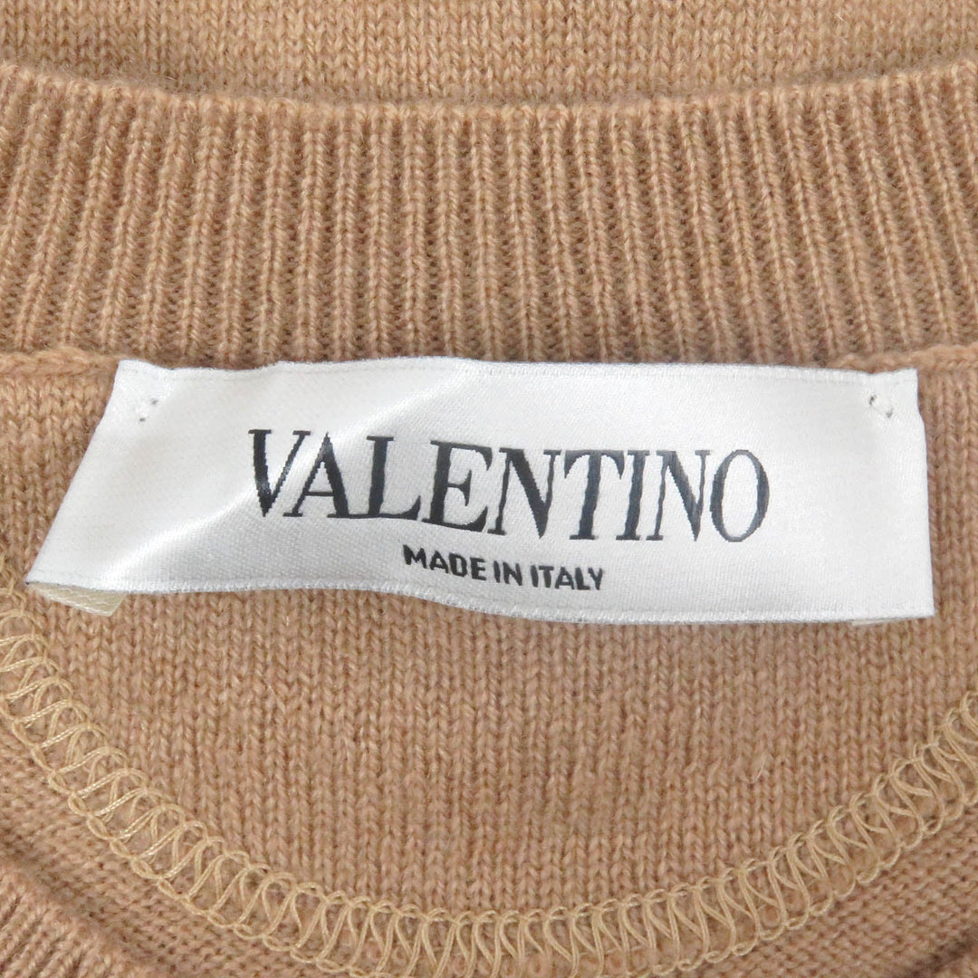 VALENTINO sweater Main: 100% cashmere beige mens M Used Authentic