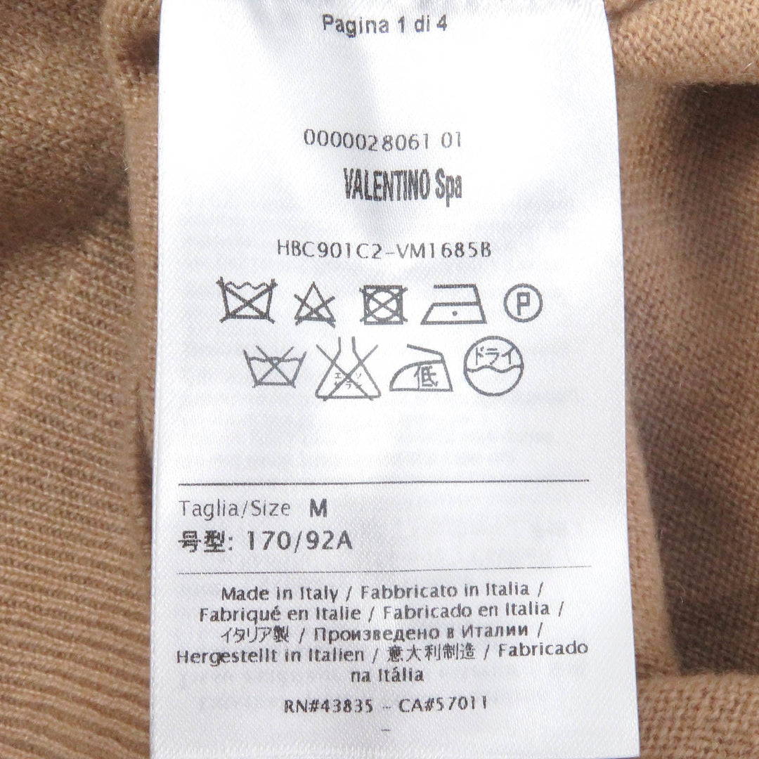VALENTINO sweater Main: 100% cashmere beige mens M Used Authentic