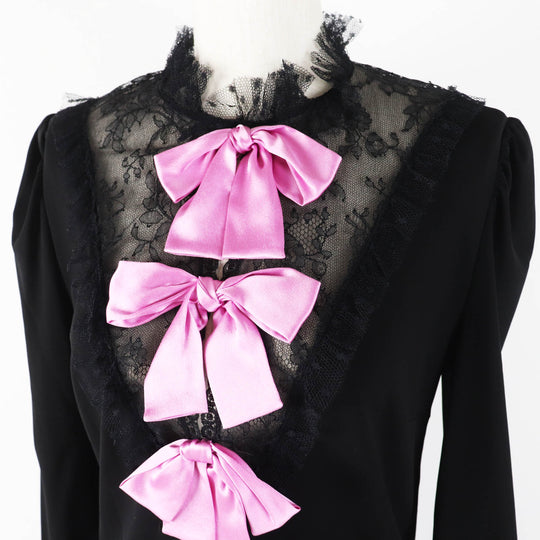 GUCCI one piece 445253 Outer: 98% rayon, Outer: 2% polyurethane, Part: 100% nylon, Part: 70% rayon, Part: 30% nylon Black pink Women S Used Authentic