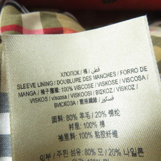 BURBERRY coat Main: 80% virgin wool, Main: 20% nylon, Lining: 100% cotton, Sleeve lining: 100% viscose (rayon) Orange Women 36 Used Authentic