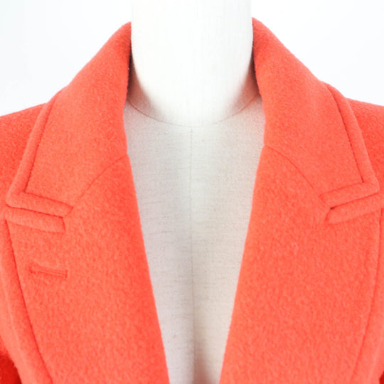 BURBERRY coat Main: 80% virgin wool, Main: 20% nylon, Lining: 100% cotton, Sleeve lining: 100% viscose (rayon) Orange Women 36 Used Authentic