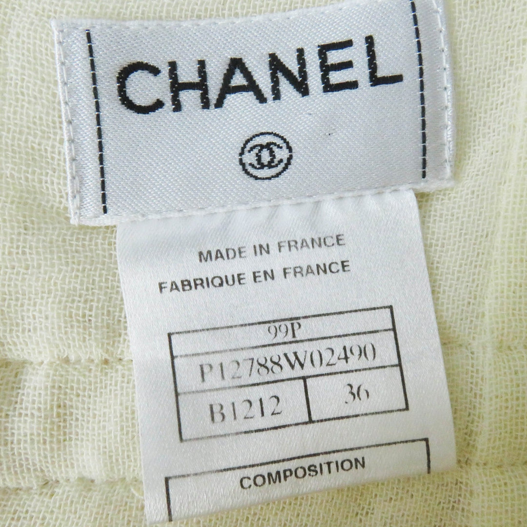 CHANEL setup 99P P12788 Outer material: 43% cotton, Outer material: 42% rayon, Outer material: 13% wool, Outer material: 2% polyamide (nylon), Part: 100% wool Ivory Women 36 Used Authentic