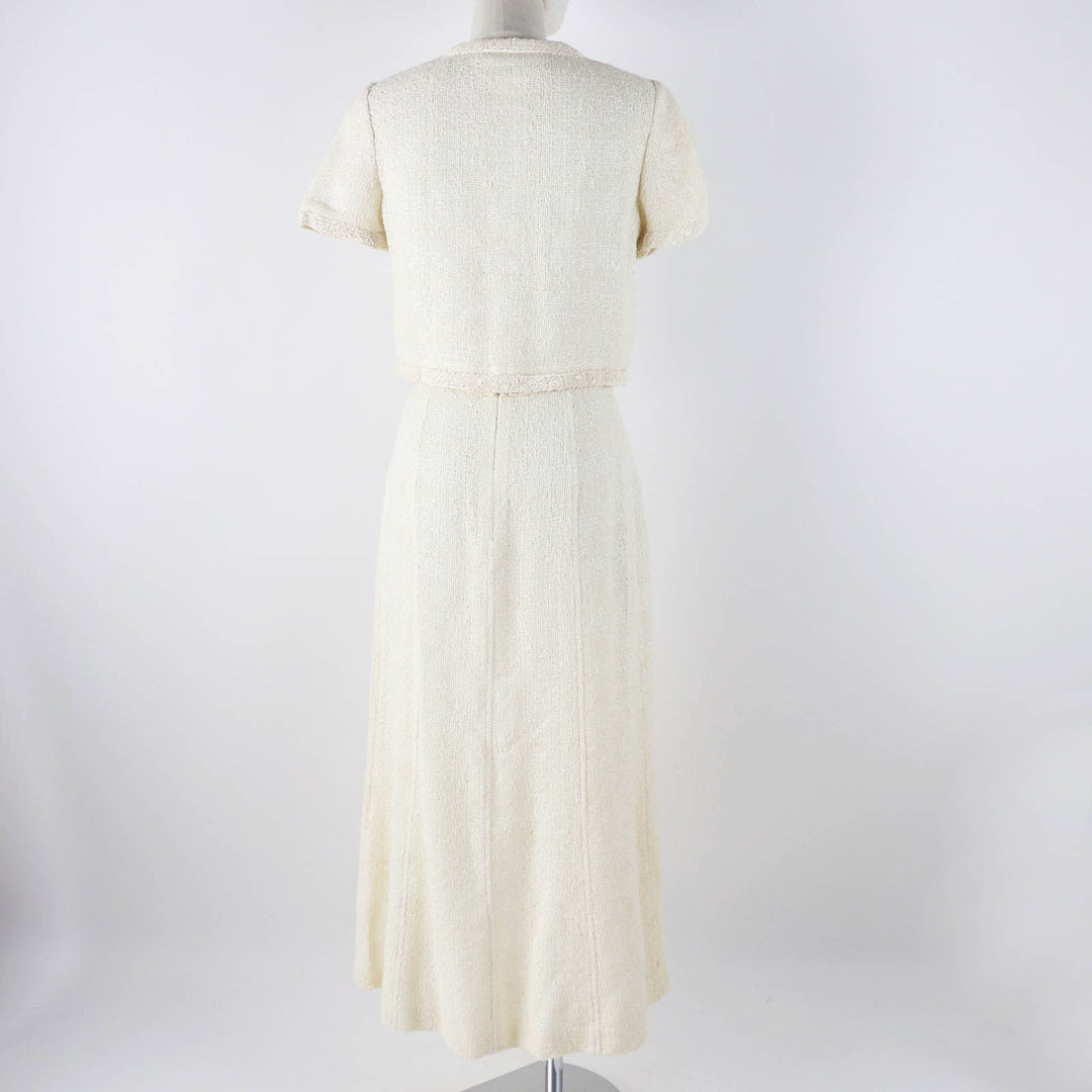 CHANEL setup 99P P12788 Outer material: 43% cotton, Outer material: 42% rayon, Outer material: 13% wool, Outer material: 2% polyamide (nylon), Part: 100% wool Ivory Women 36 Used Authentic