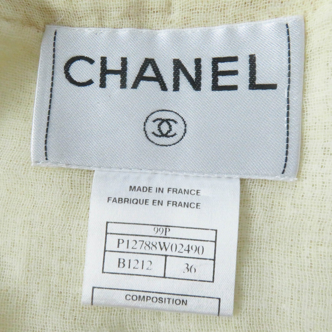CHANEL setup 99P P12788 Outer material: 43% cotton, Outer material: 42% rayon, Outer material: 13% wool, Outer material: 2% polyamide (nylon), Part: 100% wool Ivory Women 36 Used Authentic