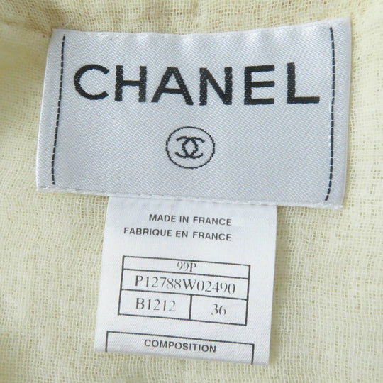 CHANEL setup 99P P12788 Outer material: 43% cotton, Outer material: 42% rayon, Outer material: 13% wool, Outer material: 2% polyamide (nylon), Part: 100% wool Ivory Women 36 Used Authentic