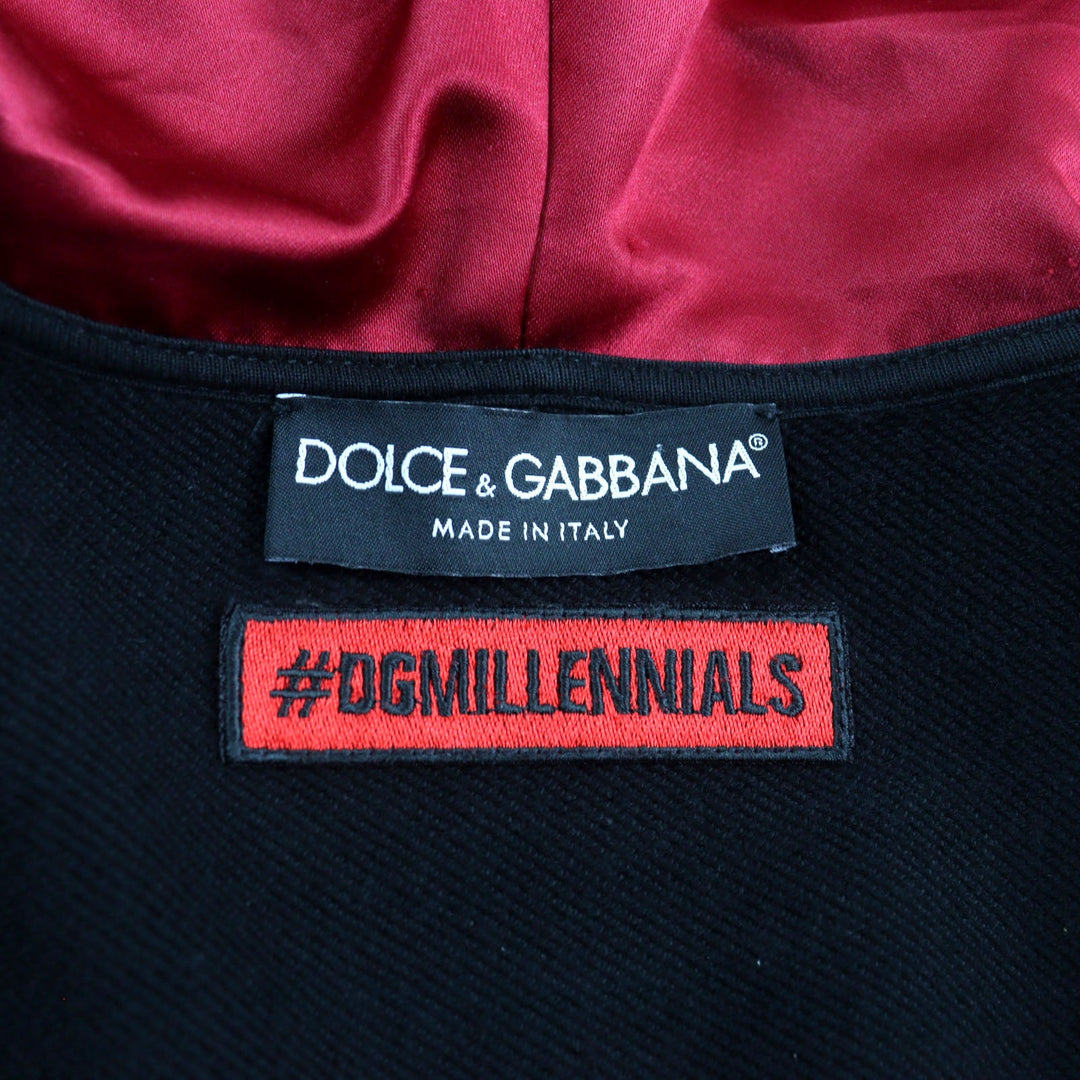 DOLCE&GABBANA Hoodie G9LF5T Outer: 89% cotton, Outer: 11% polyester, Lining: 100% polyester, Part: 96% cotton, Part: 4% elastane Black red white DGMILLENNIALS mens 44 Used Authentic