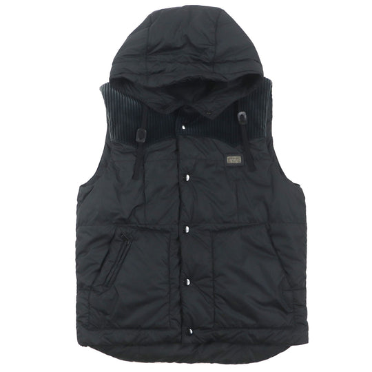 DOLCE&GABBANA Vest Outer: 53% nylon, Outer: 37% polyester, Outer: 10% cotton, Lining: 58% nylon, Lining: 42% polyester black mens 46 Used Authentic