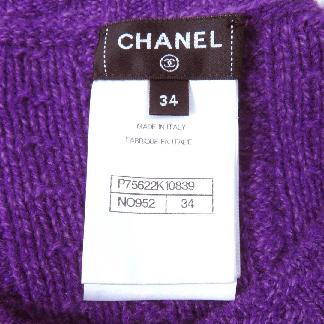 CHANEL one piece P75622 Main: 50% wool, Main: 50% cashmere purple Women 34 Used Authentic