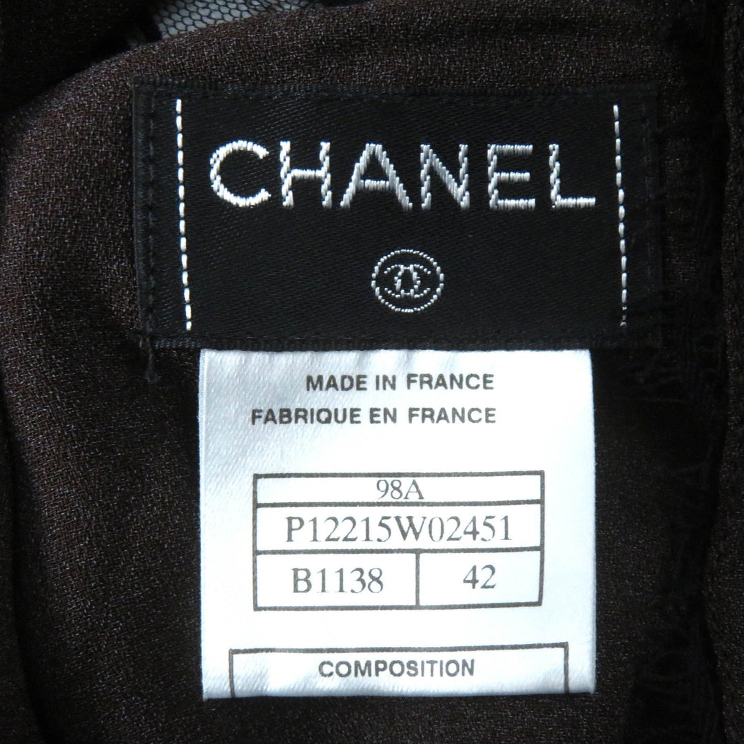 CHANEL setup 98A P12215 Outer: 72% cotton, Outer: 28% polyamide (nylon), Lining: 77% acetate, Lining: 23% polyester black Women 42 Used Authentic