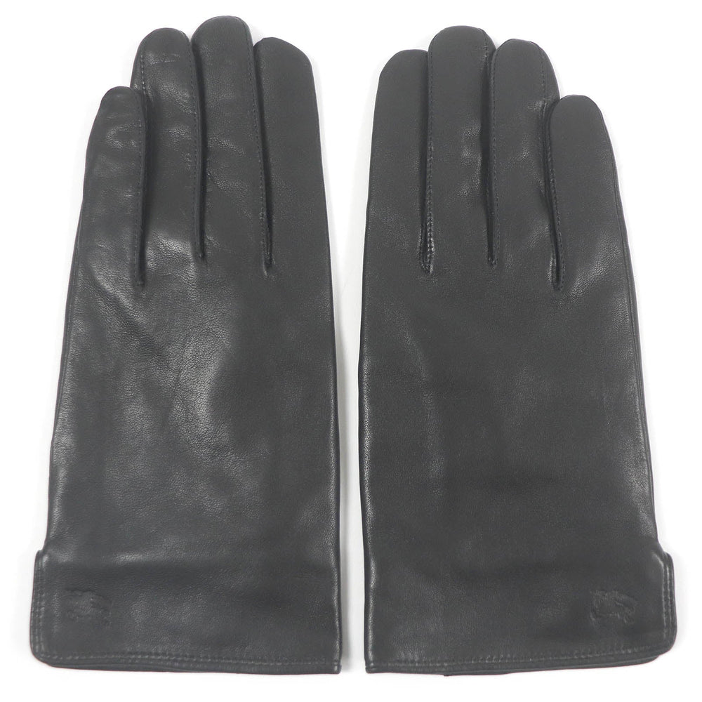 BURBERRY LONDON gloves Main: Lamb leather black Horse logo embossed Nova check on the back mens Used Authentic