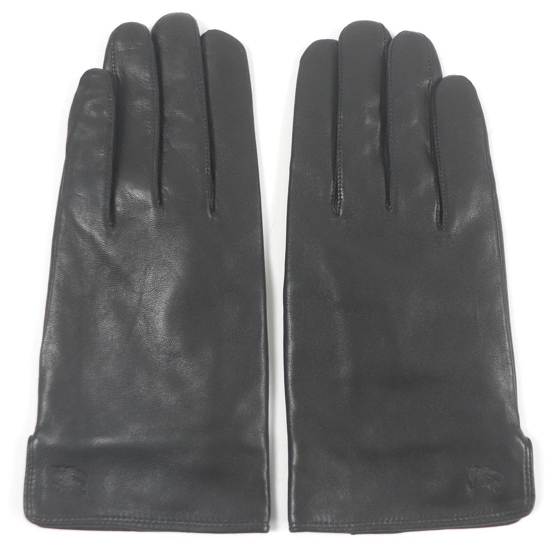 BURBERRY LONDON gloves Main: Lamb leather black Horse logo embossed Nova check on the back mens Used Authentic