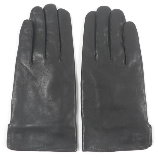 BURBERRY LONDON gloves Main: Lamb leather black Horse logo embossed Nova check on the back mens Used Authentic