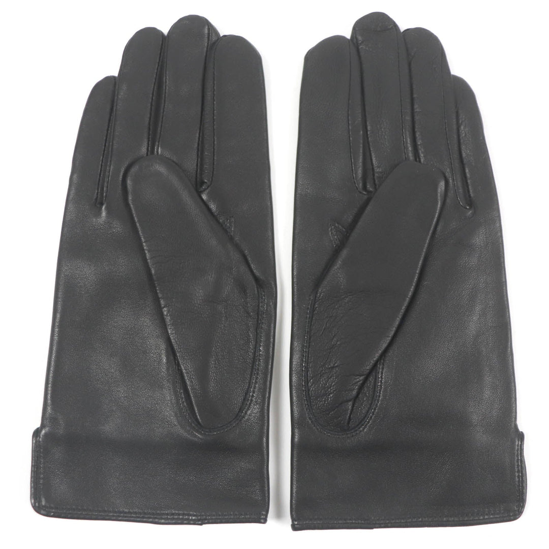 BURBERRY LONDON gloves Main: Lamb leather black Horse logo embossed Nova check on the back mens Used Authentic