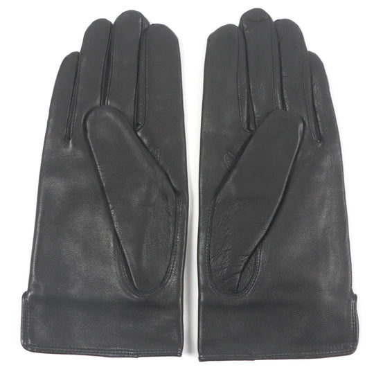 BURBERRY LONDON gloves Main: Lamb leather black Horse logo embossed Nova check on the back mens Used Authentic