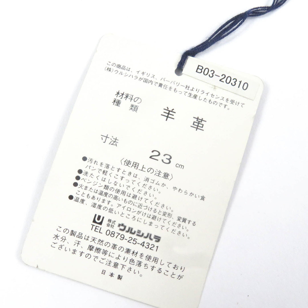 BURBERRY LONDON gloves Main: Lamb leather black Horse logo embossed Nova check on the back mens Used Authentic