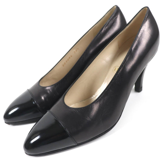 CHANEL pumps leather black 36 1/2