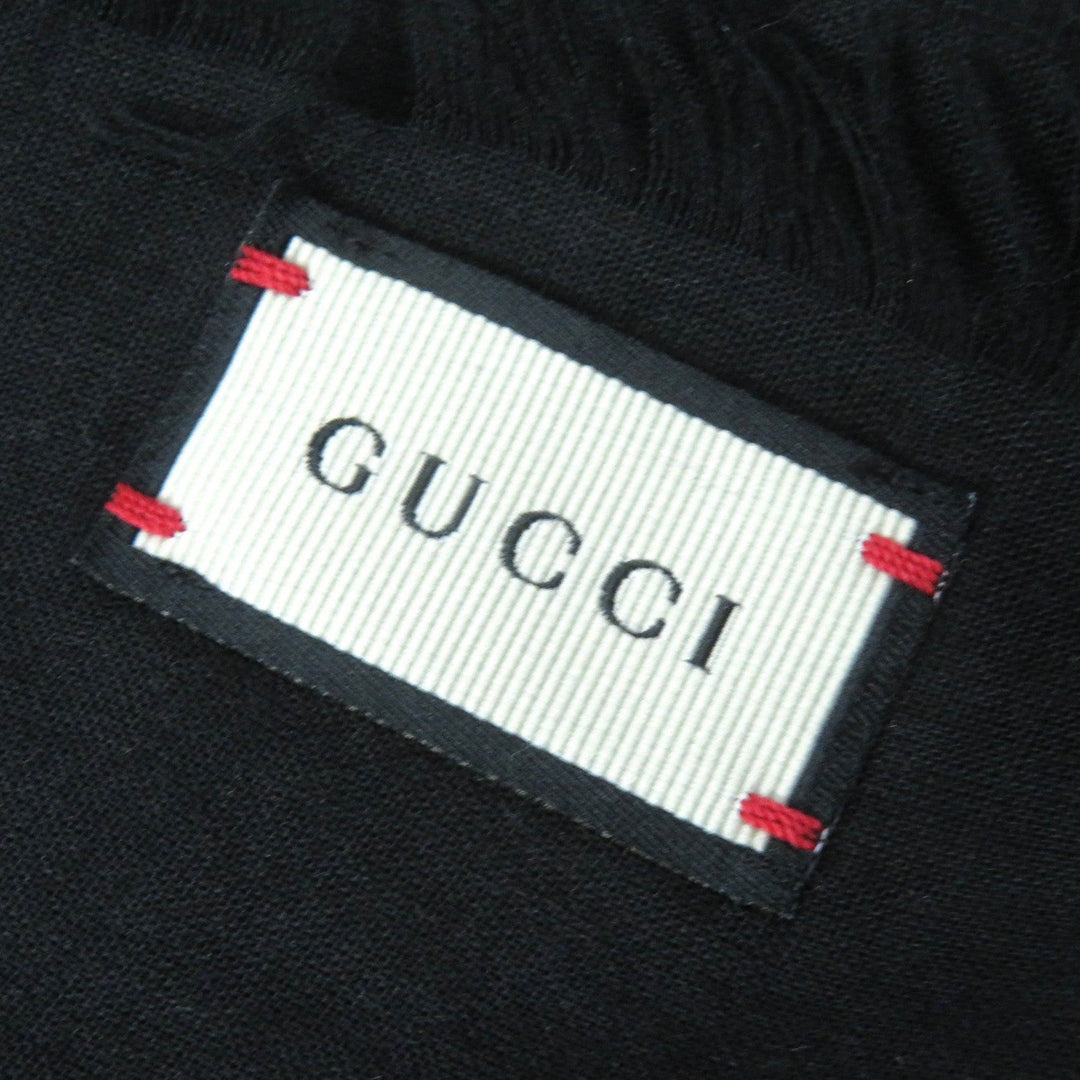 GUCCI scarf Main: 85% rayon, Main: 15% silk Black multicolor Women Used Authentic