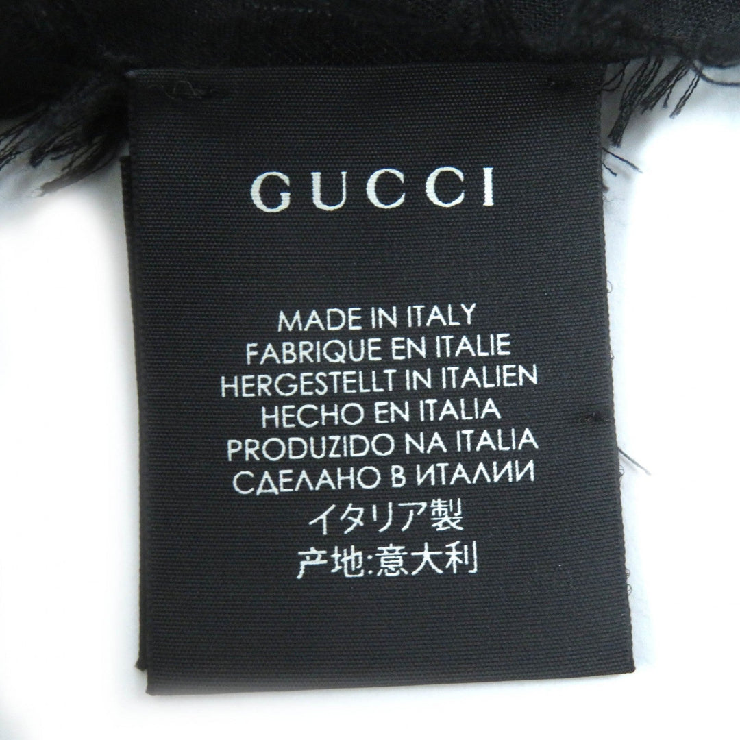 GUCCI scarf Main: 85% rayon, Main: 15% silk Black multicolor Women Used Authentic