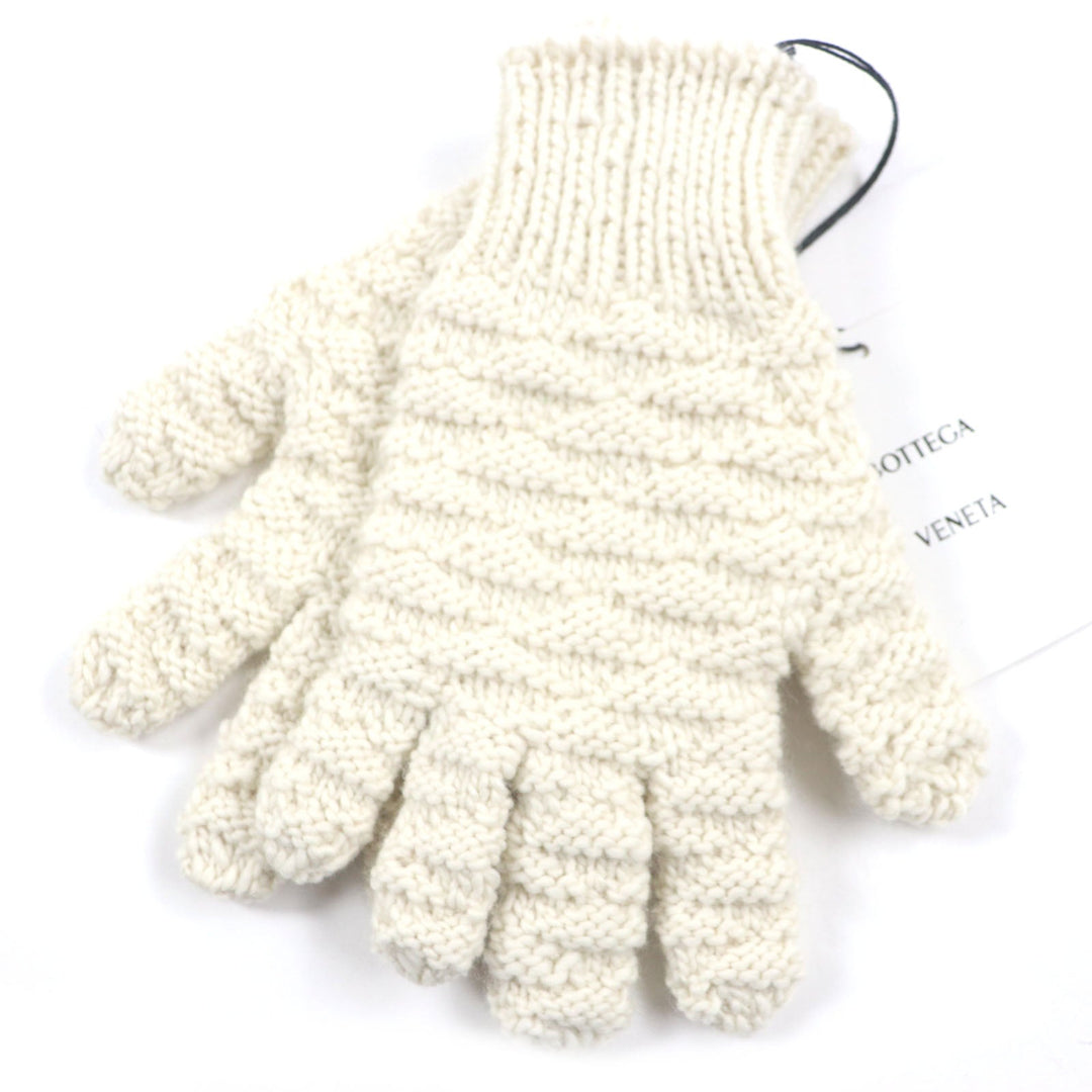 BOTTEGAVENETA gloves 670159 V10K0 Main: 100% wool white mens M Used Authentic