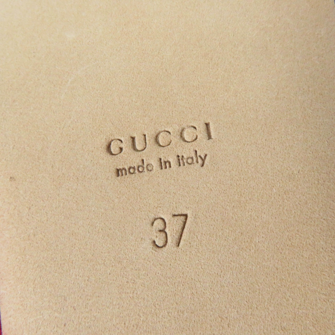 GUCCI Mule 722442 Fur, Leather Red Women 37 Used Authentic