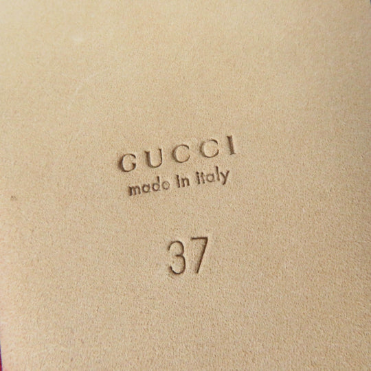 GUCCI Mule 722442 Fur, Leather Red Women 37 Used Authentic