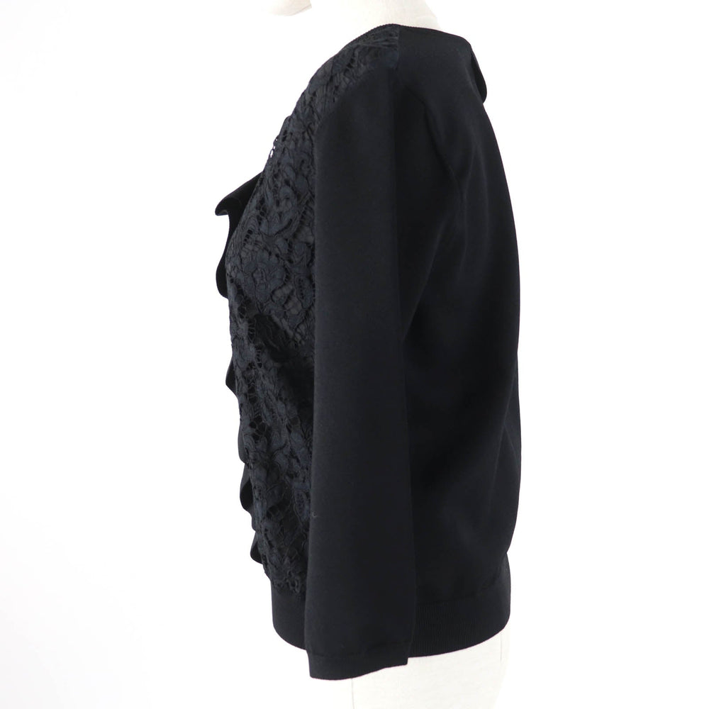 VALENTINO cardigan QB2KA01443K Main: 83% rayon, Main: 17% polyester, Part: 41% cotton, Part: 39% rayon, Part: 20% nylon black Women M Used Authentic