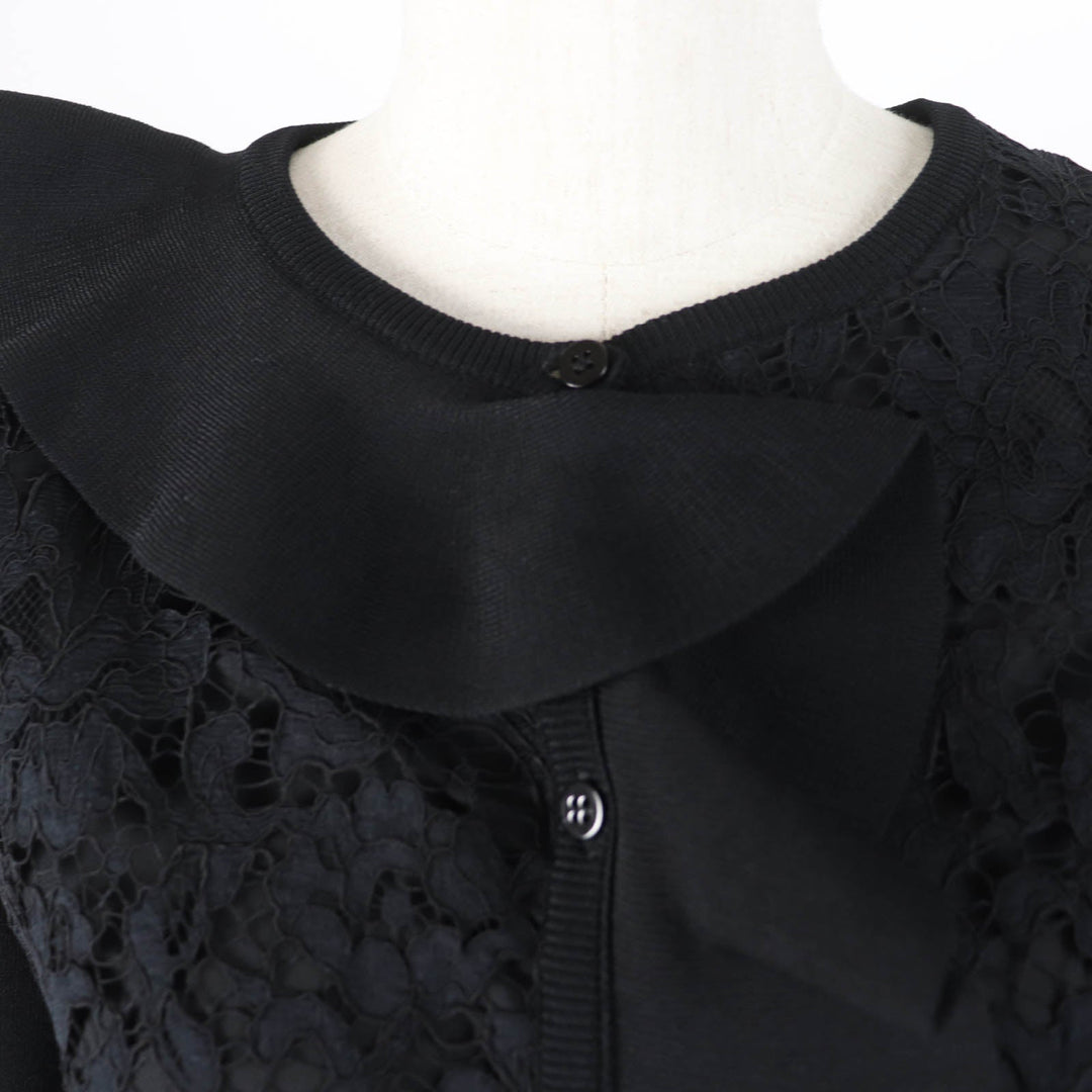 VALENTINO cardigan QB2KA01443K Main: 83% rayon, Main: 17% polyester, Part: 41% cotton, Part: 39% rayon, Part: 20% nylon black Women M Used Authentic