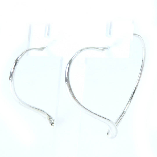 TIFFANY&Co. Pierce Main: AG925 Silver El Saperetti Medium Open Heart Hoop Pierce Women Used Authentic