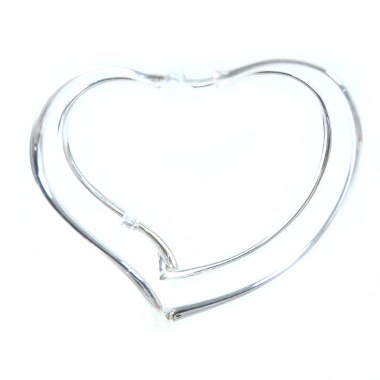 TIFFANY&Co. Pierce Main: AG925 Silver El Saperetti Medium Open Heart Hoop Pierce Women Used Authentic