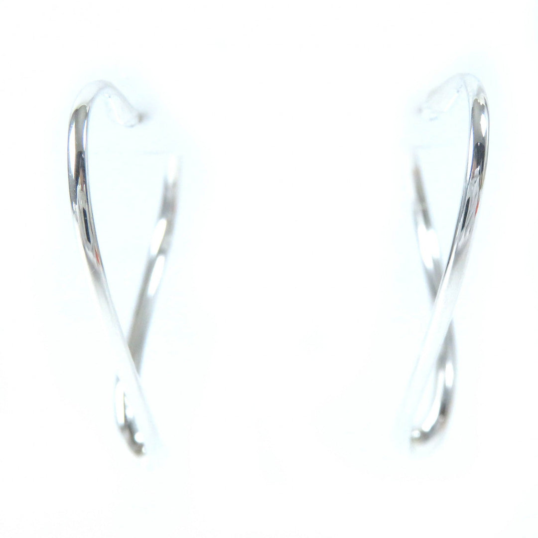 TIFFANY&Co. Pierce Main: AG925 Silver El Saperetti Medium Open Heart Hoop Pierce Women Used Authentic