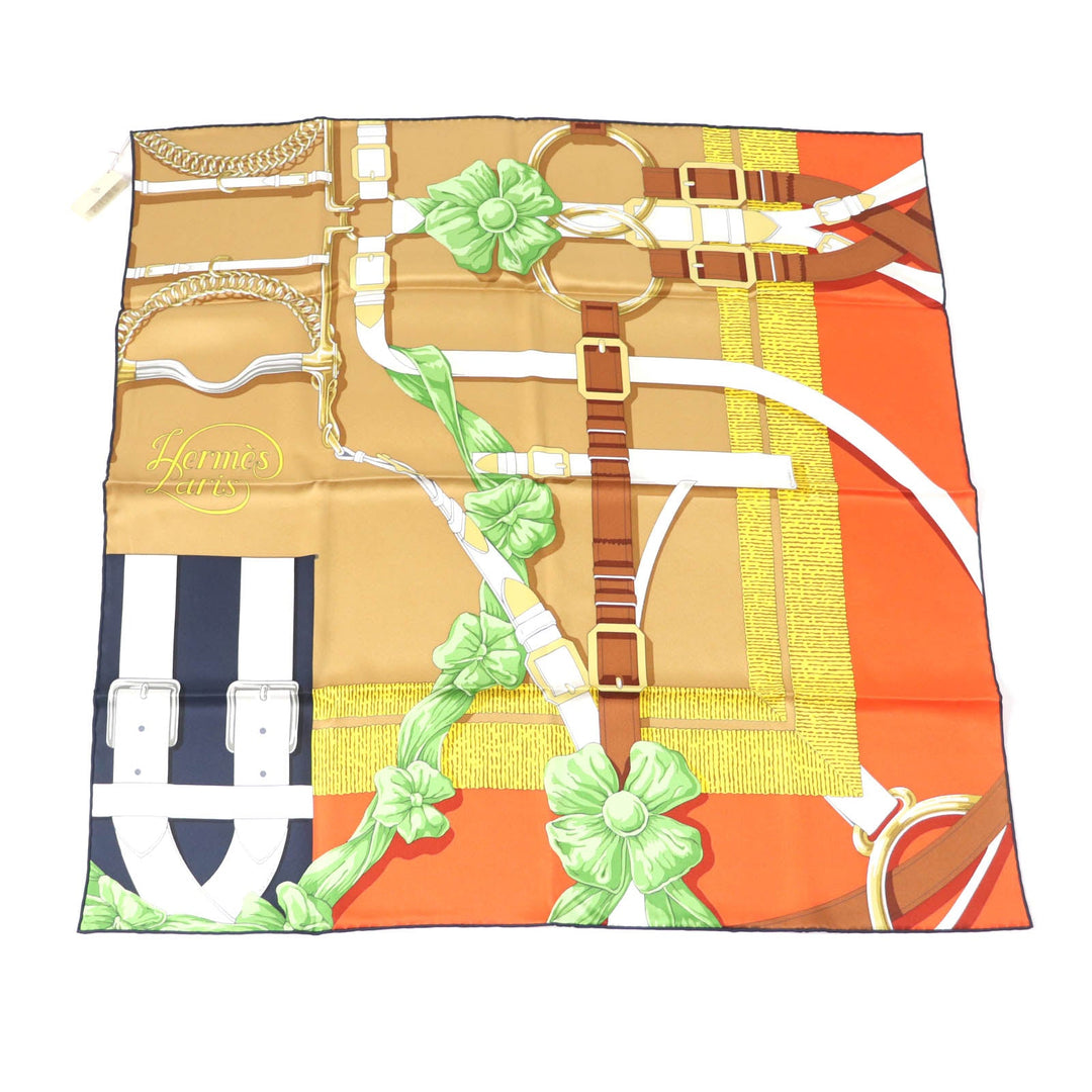HERMES scarf Main: 100% silk Multi Carre70 Grand Mange Detail Women Used Authentic