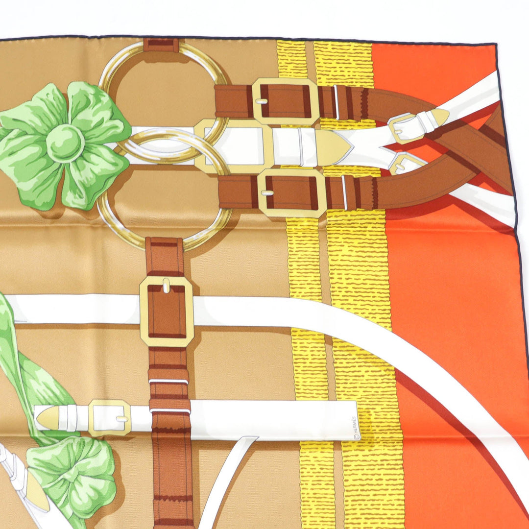 HERMES scarf Main: 100% silk Multi Carre70 Grand Mange Detail Women Used Authentic