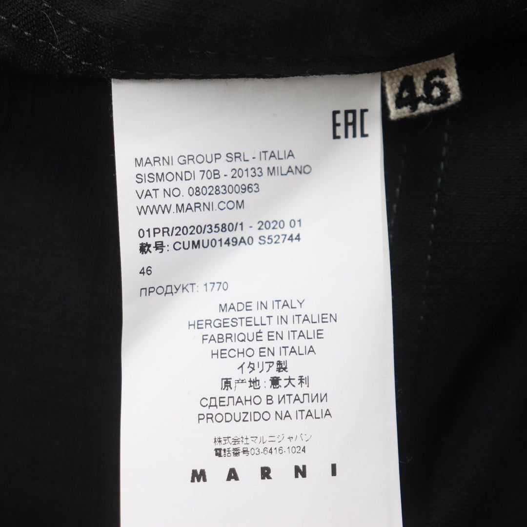 MARNI Long sleeve shirt CUMU0149A0 Main: 100% wool, Lining: 70% cotton, Lining: 30% nylon black mens 46 Used Authentic