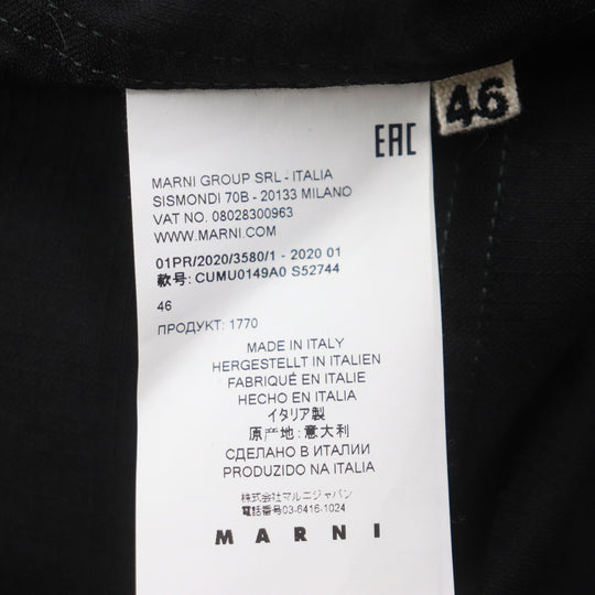 MARNI Long sleeve shirt CUMU0149A0 Main: 100% wool, Lining: 70% cotton, Lining: 30% nylon black mens 46 Used Authentic