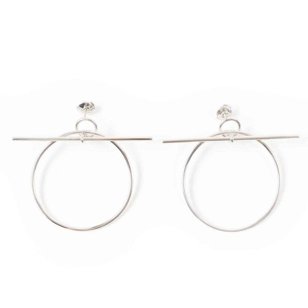 HERMES Pierce AG925 Silver loop earrings MM