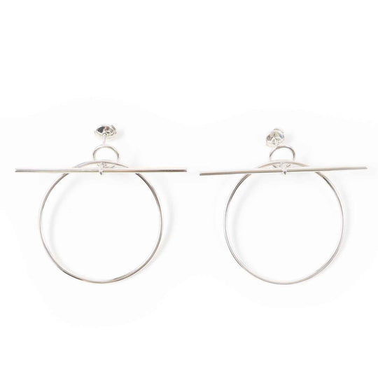 HERMES Pierce AG925 Silver loop earrings MM