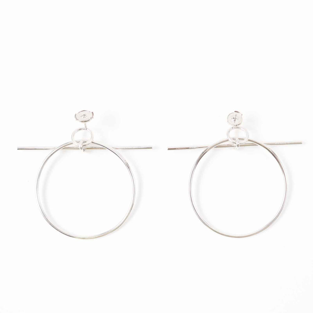 HERMES Pierce AG925 Silver loop earrings MM