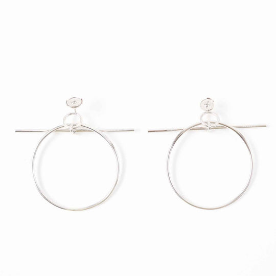 HERMES Pierce AG925 Silver loop earrings MM
