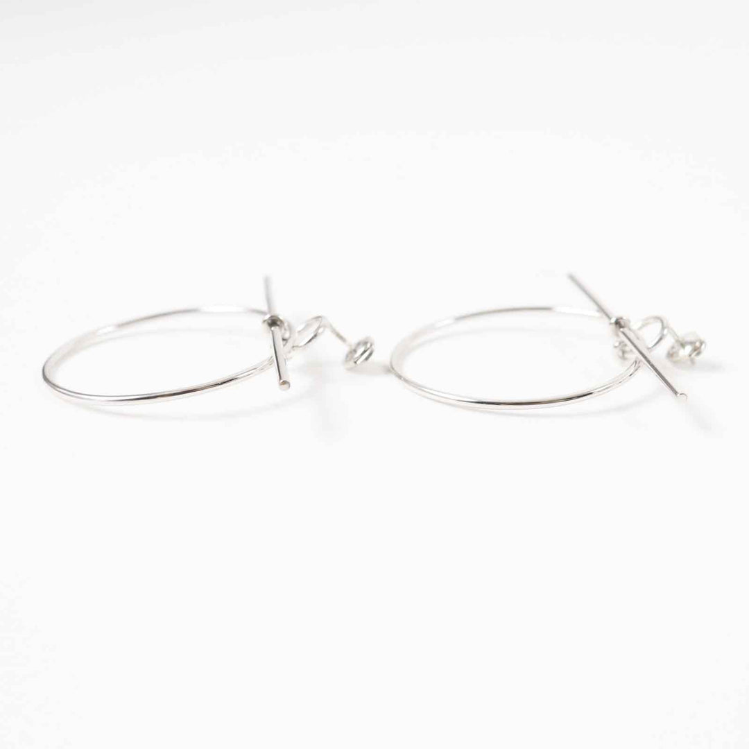 HERMES Pierce AG925 Silver loop earrings MM