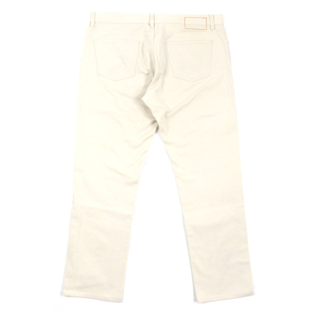 HERMES Pants Main: 98% cotton, Main: 2% polyurethane, Lining: 100% cotton, Leather part: cowhide beige mens 46 Used Authentic