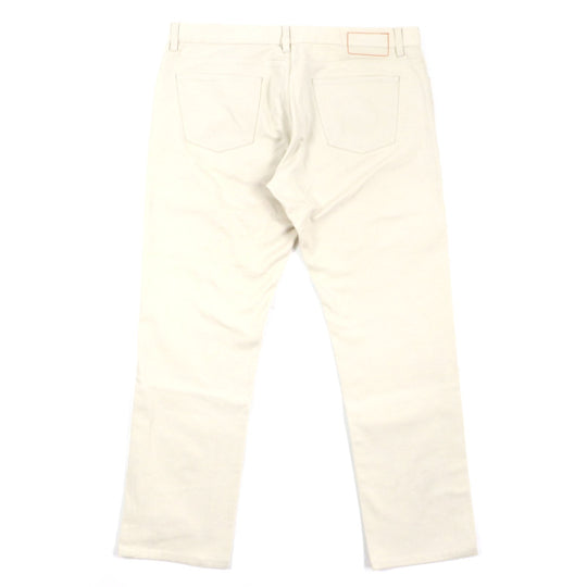HERMES Pants Main: 98% cotton, Main: 2% polyurethane, Lining: 100% cotton, Leather part: cowhide beige mens 46 Used Authentic