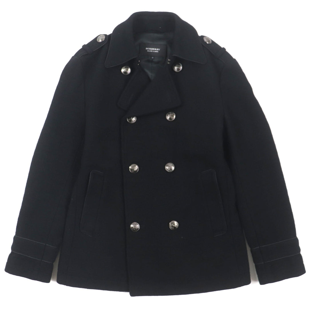 BURBERRY BLACK LABEL pea coat Outer: 90% wool, Outer: 10% nylon, Part: 100% polyester, Lining: Cupra, Lining: Polyester black mens M Used Authentic